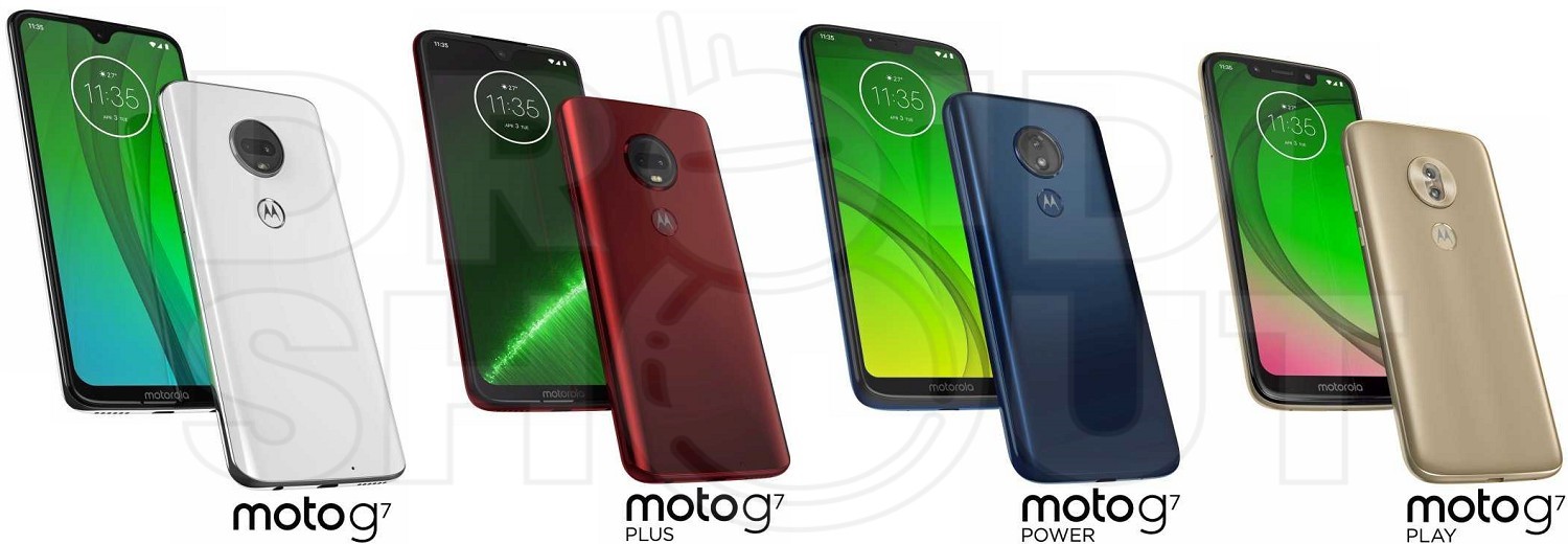 Moto G7系列家族曝光!四款手机三种刘海设计