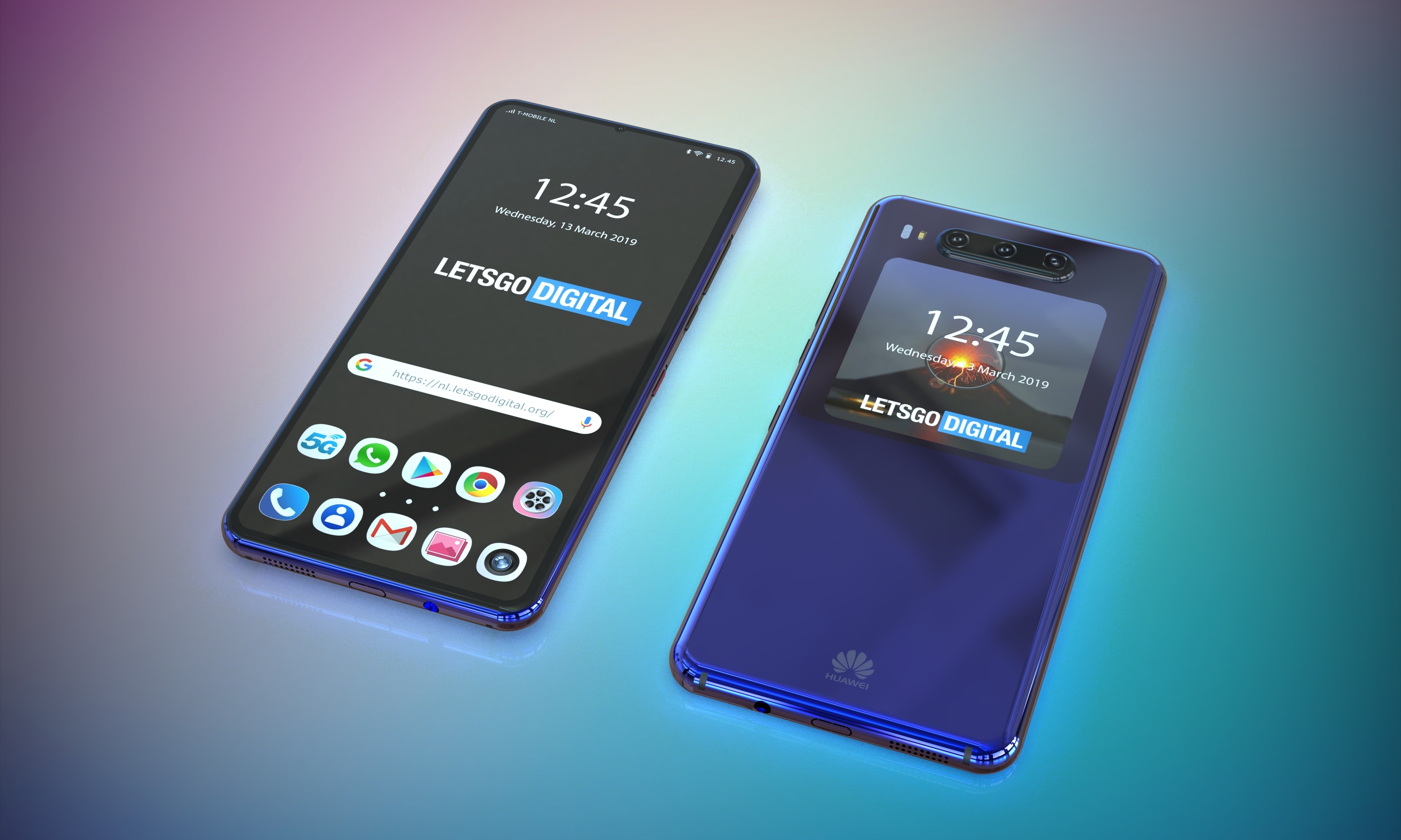 Mate 30?华为双屏手机曝光:水滴屏+后置三摄