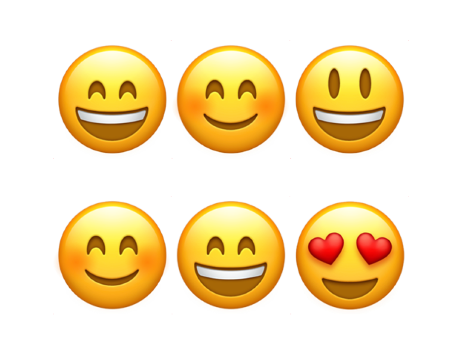会根据不同笑的程度来设计不同的emoji表情,比如说害羞笑,轻微微笑