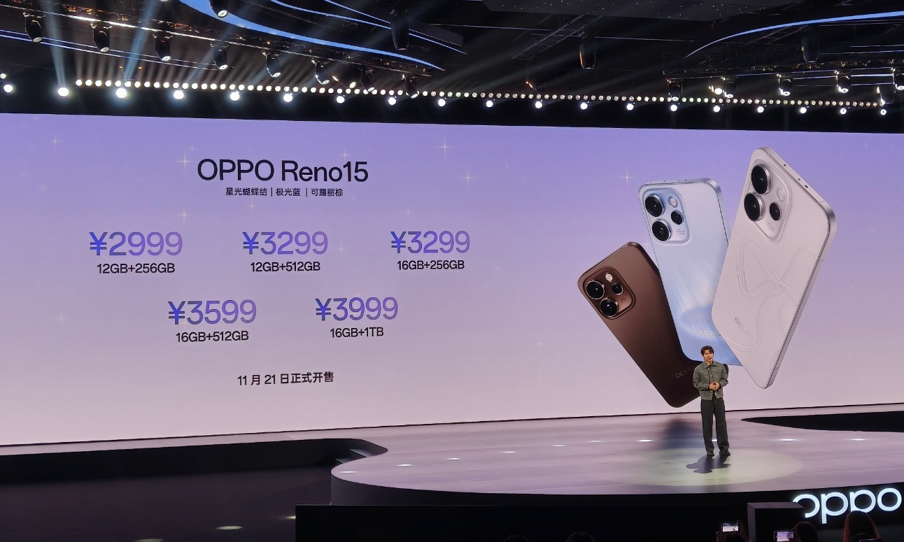 2999元起，OPPO Reno15登场：AI实况拼图出圈，四主摄无凑数