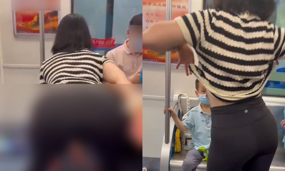 女子对着儿童扭腰摆臀，还要不要脸啊！