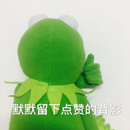 默默留下点赞的背影 - 这个科米蛙玩偶真的太好玩了 _科米蛙_玩偶表情