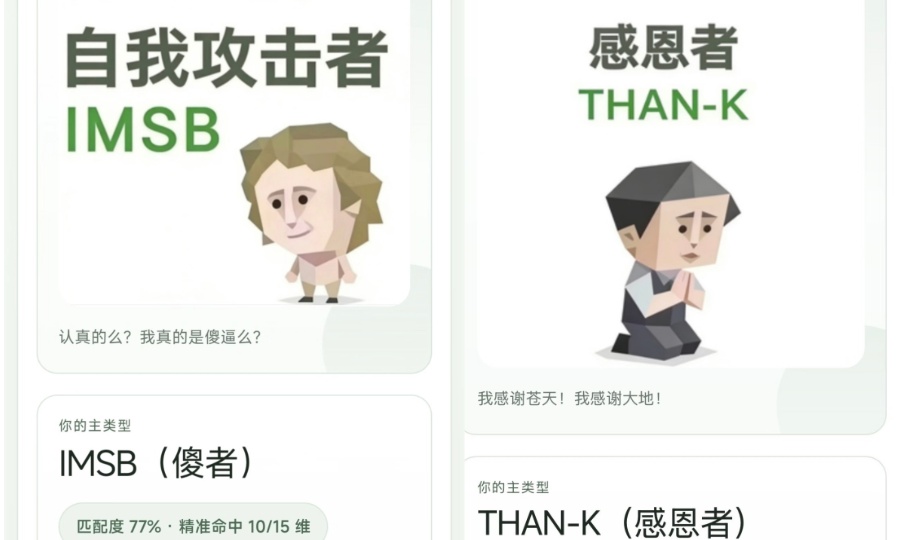 「SBTI」一夜爆火！快来看看恋爱适配组合，谁是你的天选对象？（附链接）