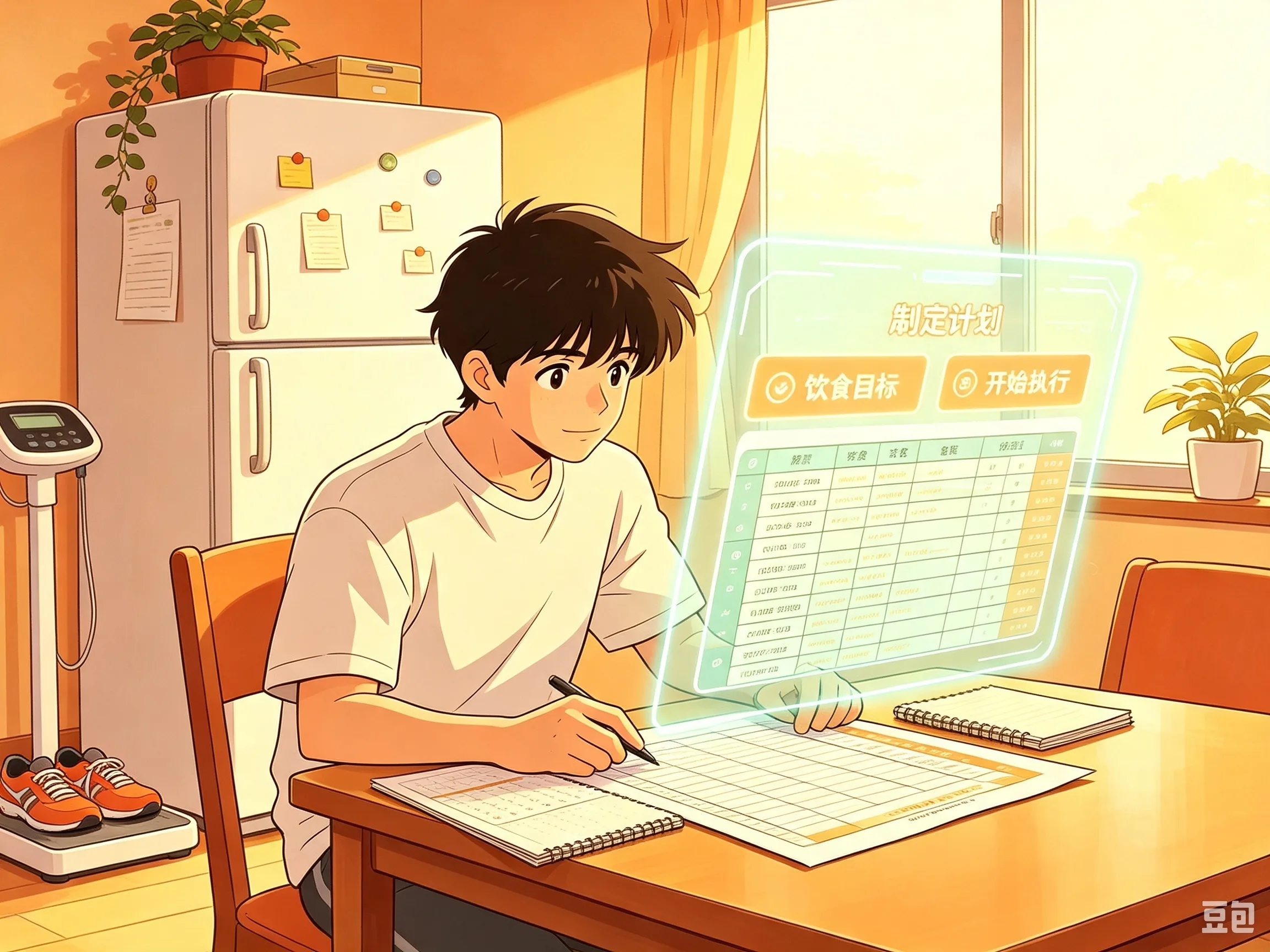 AI助人类制定减肥计划（复古动漫风格）.png